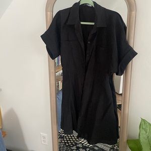 Zara mini black shirt dress